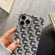 Half-Packed Apple Mobile Phone Case Compatible With Apple IPhone13/14/15 Series IPhone11/IPhone12 Personalized And Simple Style - Black and White - View 3