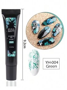 6件套彩色美甲印花凝胶套装，包含黑色、白色、绿色、红色、蓝色、黄色美甲印花板、转印贴纸、美甲配件工具 - 彩色 - 查看 10