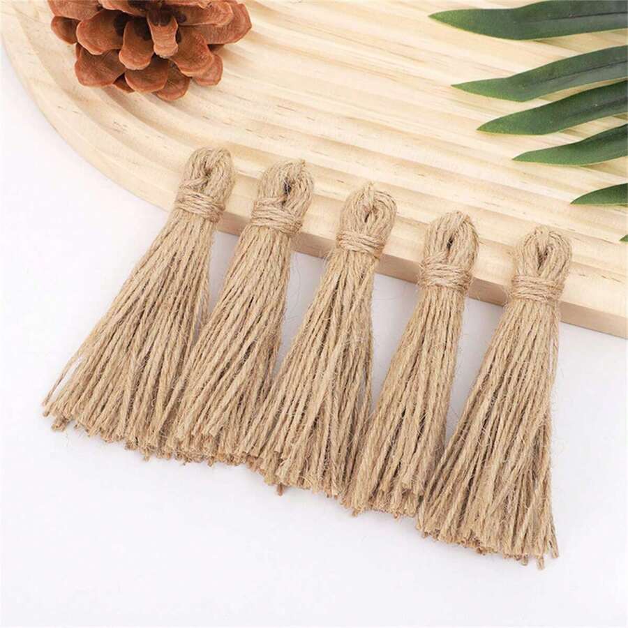 5 Bện lại Tua Đối với Bất kì Ngày lễ DIY Thủ công Vòng hoa Dự án , Lễ cưới Nhà  , Buổi tiệc Đồ trang trí - màu nâu - Xem 1