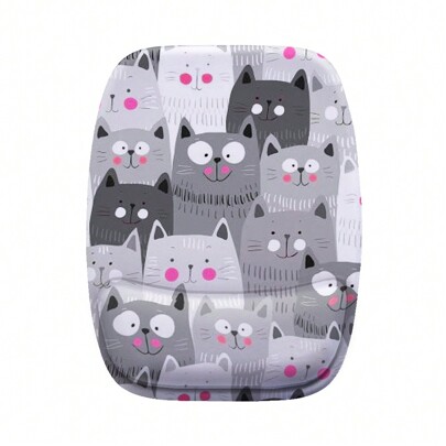 Mouse Pad Ergonomico Gato Gatinho Foto Cinza