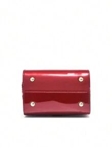 Patent Leather Clutch Bag With Rhinestone Detailing And Wrist Strap, Red, Mother Day Gifts, Mom Gifts, Mommy's EssentialsMommy Bag For Going Out, Best Mother's Day Gift Ideas