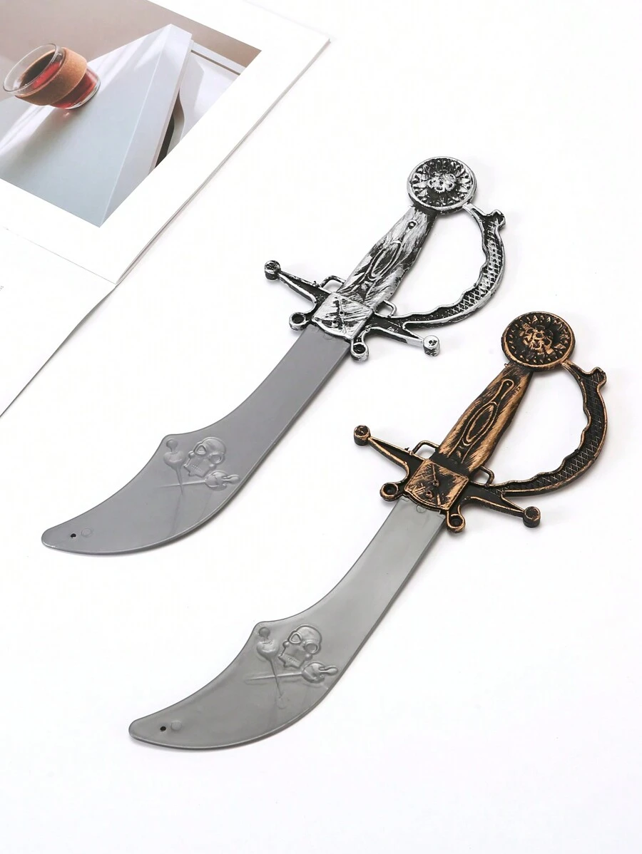 1 pieza Gran machete de estilo vintage multicolor, se puede usar colgado alrededor de la cintura o sostenido con la mano, adecuado para atuendos diarios, fiestas de disfraces y actuaciones, ideal para pirata, ladrón o disfraz de Halloween