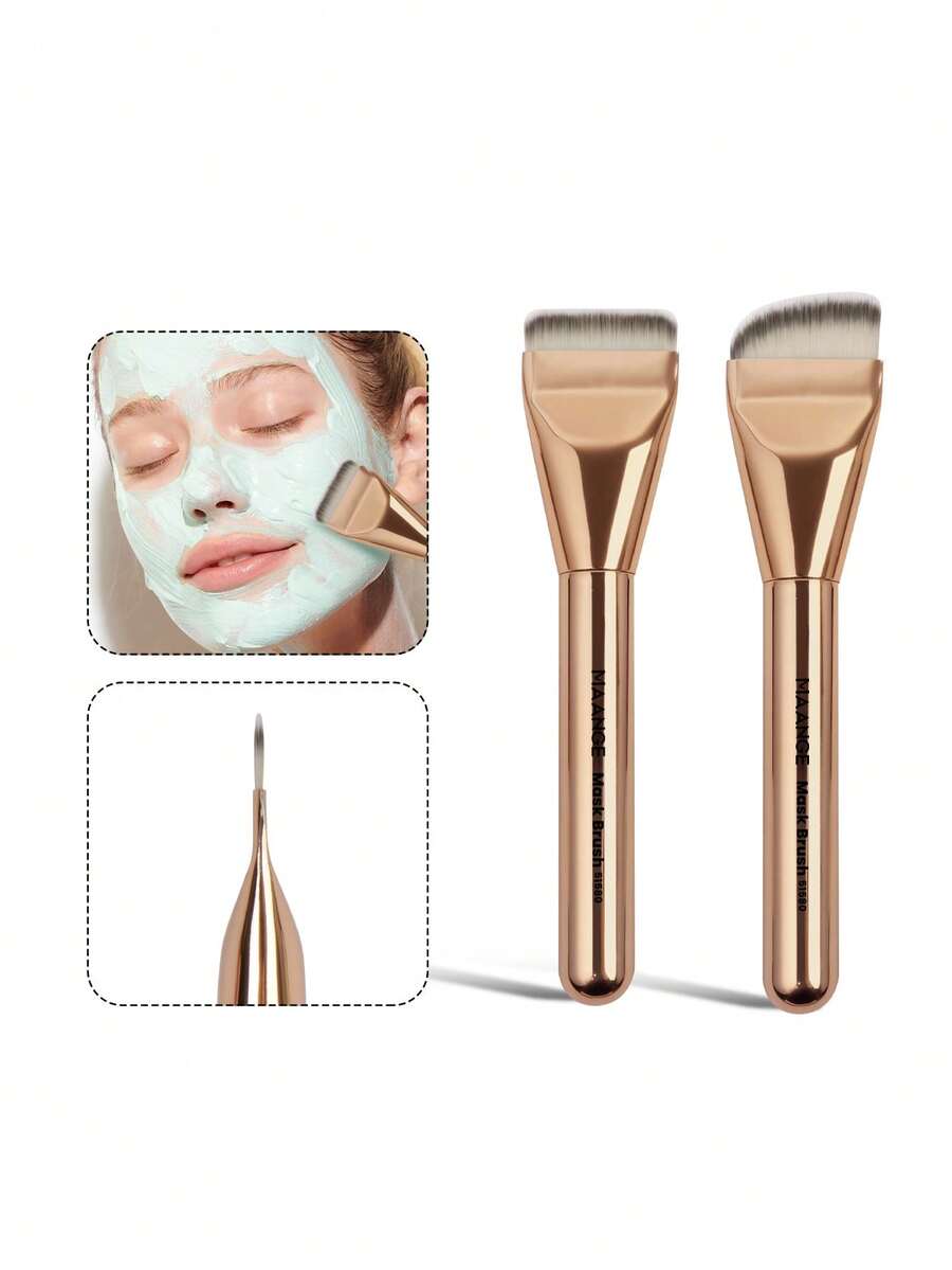 MAANGE 2支装化妆刷套装，可用作粉底刷、面膜刷等，是送给女性和女孩的化妆工具和礼物。套装包含：化妆刷套装、化妆刷套装、全套化妆工具、化妆刷套装、全套化妆工具、化妆刷套装、化妆刷礼盒套装。