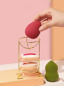 1个2/3层化妆海绵架，金属材质，可水洗可重复使用，化妆工具，蛋形粉扑展示架，节省空间，粉扑/粉底海绵晾干架，价格实惠，适合作为圣诞礼物，化妆品，化妆工具等。 - 彩色 - 查看 2