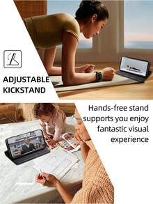 keyunfei 1 Miếng Đen Màu sắc Từ tính Ví Đứng , Chống sốc , Ví thẻ , chất liệu da PU Ốp lưng điện thoại Lật Tương thích với Redmi 8 - màu đen - Xem 4