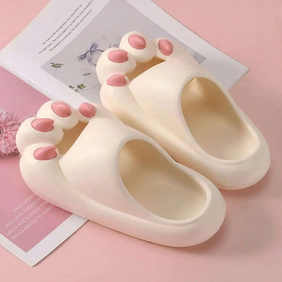 Paw Slides Cute Cloud Cartoon Sandals Outdoor For Men Women Non-Slip EVA Slipper - 白色 - 查看 1