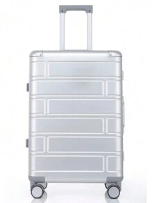 20英寸高端商務登機行李箱,全鋁鎂合金製成,耐用,密碼旅行手推車箱,適用於旅遊,學校,假期,新婚度假,留學,男女學生皆可使用 - 銀色 - 查看 2