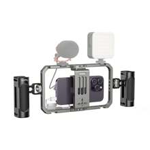SmallRig Universal Phone Cage, Smartphone Video Rig Kit With Handles, Handheld Filmmaking Vlogging Case Stabilizer For Videomaker, For IPhone For SamSung For Pixel And Other Android Phones - 4121 - 黑色 - 查看 1