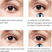 Portable Eye Massager Wand With Heated &  Vibration Treatment For Relieving Eyes Dark Circles,Absorption,Puffiness,Fatigue,Enhance Product,Smart Sensor Facial Anti-Aging - Silver - View 5