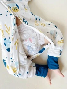 2.5tog 卡通舒适婴儿儿童睡袋带腿部隔层，春秋款爱心情人节 - 藍色 - 查看 6