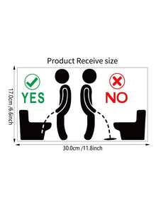 1pc Funny Bathroom Signs,Toilet Prohibit Logo,Waterproof Removable Toilet Seat Sign - Black - View 2