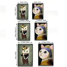 2入組無框戲謔海報大眼貓優質印刷品&海報,適用於房間、家居、酒吧咖啡廳裝飾與審美藝術 - 杏色 - 查看 2