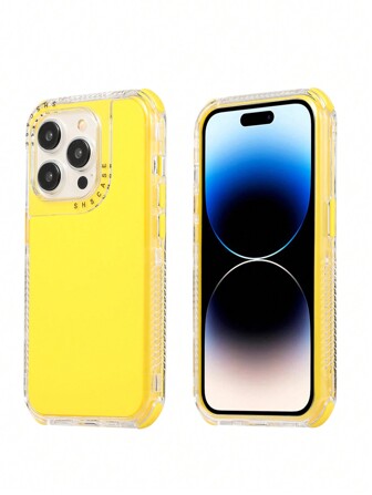 1 st. 3-i-1 mjukt silikontelefonskal med lins, färgad ring, upphöjda fyra hörn, stötsäkert skyddsfodral kompatibelt med 11/11Pro/11ProMax/12/12Pro/12ProMax/13/13Pro/13ProMax/14/14Pro/14ProMax/14Plus/15/15Pro/15Plus/15ProMax/X/XR/XSMax/7G/7PLUS vattentätt falltåligt reptåligt