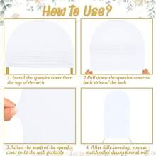 1pc Wedding Arch Decoration White Background Cloth, 2.2m*1.2m Fit For Arch Back, Two Sided Semi Circle Top Backdrop Stand Cover