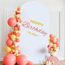 1pc Wedding Arch Decoration White Background Cloth, 2.2m*1.2m Fit For Arch Back, Two Sided Semi Circle Top Backdrop Stand Cover