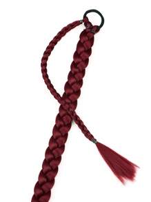 1 Pieza De Extensiones De Cola De Caballo Trenzado Largo En Color Burdeos Con Lazo Para Cabello, Extensiónes De Cola De Caballo De Pelo Sintético Suave Y Natural Para Uso Diario De Mujeres De 16, 26, 30 Y 34 Pulgadas.