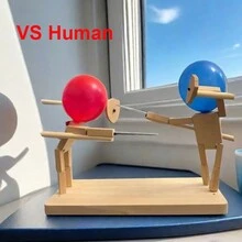 50pcs Wooden Warrior, Two Players Battle Game, Balloon Popping Bamboo Warrior Game, Party Interactive Toy For Diy Handmade - Two-player Battle Against the Bamboo Man [20pcs Free Balloons] - View 1