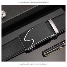 1條男士商務/派對多色扣帶PVC荔枝紋皮帶工作 - 彩色 - 查看 4