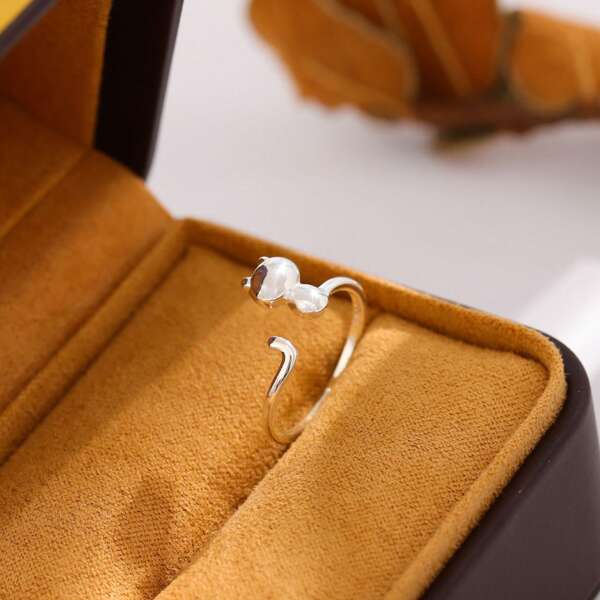 Cat Design Cuff Ring