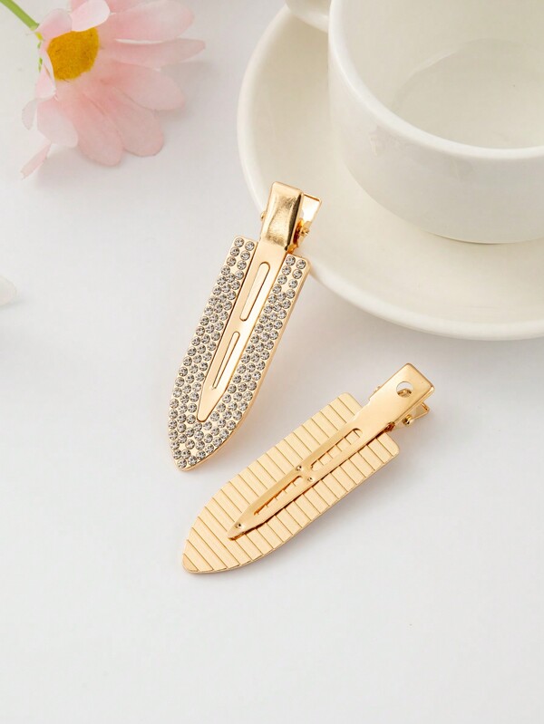 2pcs Rhinestone Non-Slip Hair Clips, Suitable For Festival, Daily And Party Use Claw Clips Hair Claws Hair Barrettes