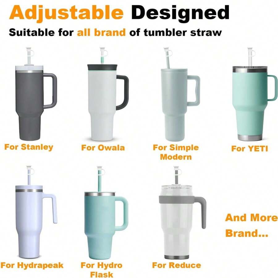 5pcs Adjustable Straw Cover For All Brand Of , Yeti, Owala, , Reduce