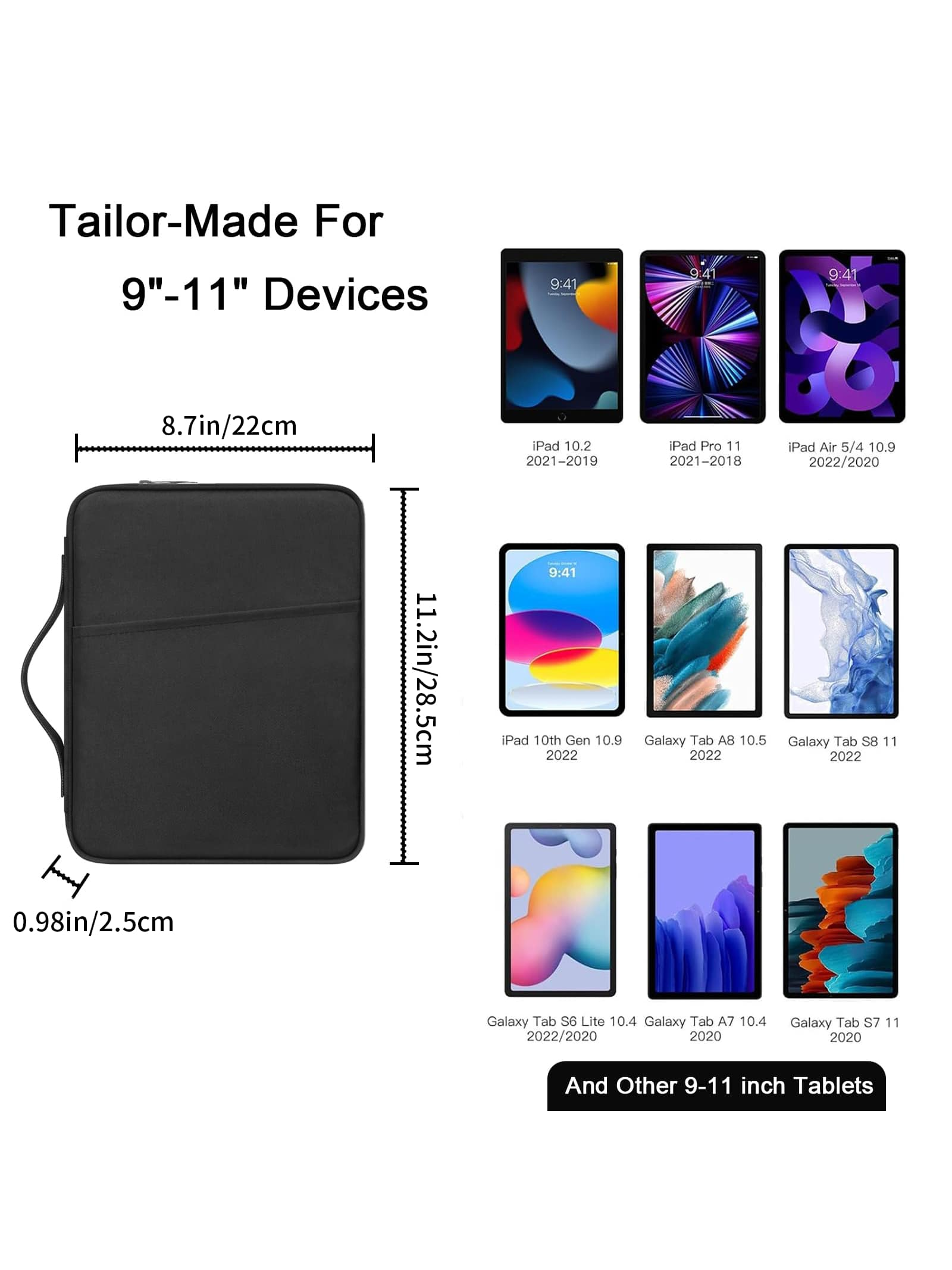 غلاف حافظة لوحي / حقيبة حمل آيباد متوافقة مع آيباد...