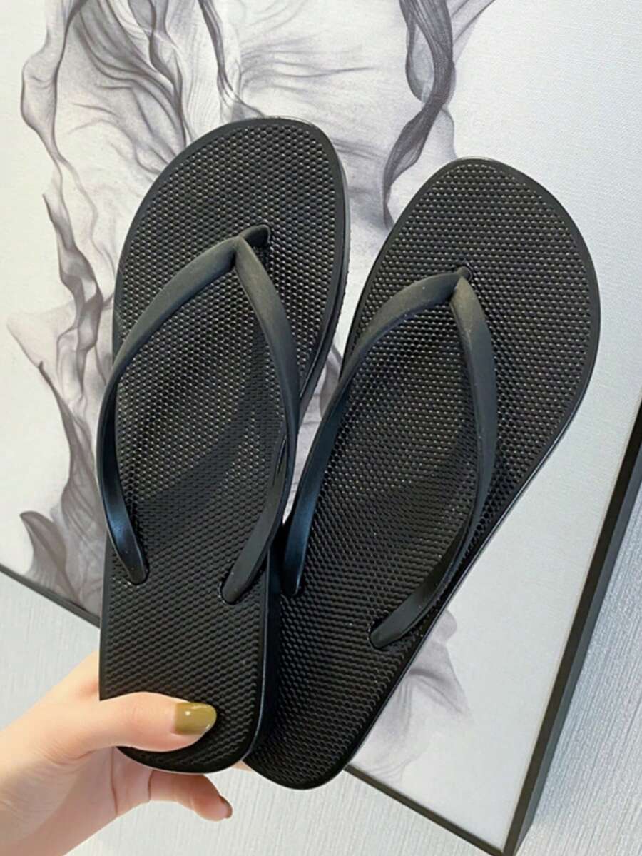 Của phụ nữ Cổ điển Kích thước lớn Đơn giản Chống trượt Chống mùi hôi Nhẹ Thoải mái Kháng khuẩn Mùa hè Nhựa Dép đi trong nhà , Sành điệu Hợp thời NỮ Mùa hè Dép xăng đan Mềm mại Bằng phẳng Mát xa Chăm sóc sức khỏe Dép tông Trượt Đen - màu đen - Xem 1