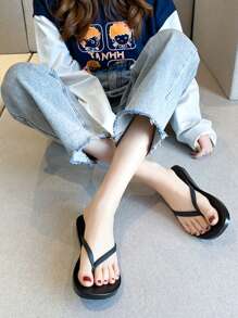 Của phụ nữ Cổ điển Kích thước lớn Đơn giản Chống trượt Chống mùi hôi Nhẹ Thoải mái Kháng khuẩn Mùa hè Nhựa Dép đi trong nhà , Sành điệu Hợp thời NỮ Mùa hè Dép xăng đan Mềm mại Bằng phẳng Mát xa Chăm sóc sức khỏe Dép tông Trượt Đen - màu đen - Xem 7