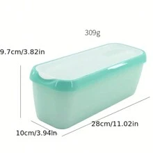 1pc, Ice Cream Box, Rectangular Double Layered Ice Cream Box With Lid, Homemade Ice Cream Storage Box, Reusable Ice Cream Box For Refrigerator, Kitchen Accessories - Pink - View 2