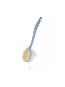 1 pezzo Spazzola per il bagno 2-in-1 con manico lungo e setole morbide per lo scrubbing della schiena e il lavaggio del corpo