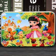 60 件木质拼图玩具铁盒装，高清印刷，注意力训练，蒙特梭利教育儿童礼物 - 彩色 - 查看 32