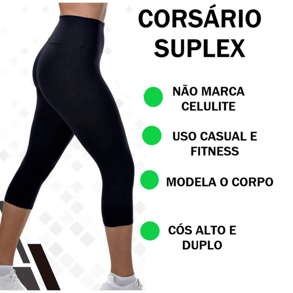 Legging Corsario Leg Capri Lisa Preto
