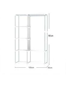 Closet Armable Ropero Pequeño Organizador Para Ropa Portatil FHM_CR-02DP - Marrón - Ver 5