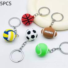 1 Pieza/6 Piezas/12 Piezas Nuevo Miniaturas En Simulación De 3cm Fútbol, Baloncesto, Tenis, Llavero De Rugby Para Llaves Del Coche/regalo De Graduación - multicolor - Ver 19