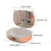 1pc Foldable Dressing Table Mirror With Storage Box, INS Style Makeup Mirror For Women, Students And Home Use - Multicolor - View 2