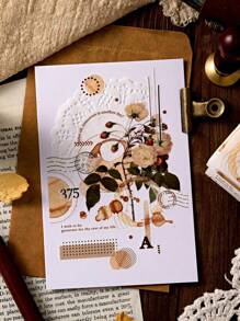 MOCARD 1 Cuộn 2m Retro Băng washi , Creative Thẩm mỹ Hình dán , DIY Trang trí Cắt dán Thủ công Chất liệu , Quà tặng ngày lễ , Cá nhân hóa Sổ lưu niệm , Văn phòng phẩm trường học Quân nhu - Cà phê nâu - Xem 9