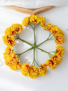 1束（6头）人造康乃馨花束，迷你字母DIY花环材料，糖果盒配件，家居婚礼装饰，新娘腕花，头饰材料，新年装饰，生日派对，情人节礼物，毕业典礼 - 橘色 - 查看 2