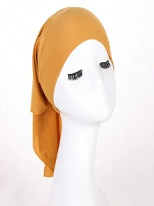 1pc Women's Thin And Breathable Solid Color Inner Hijab Cap - A - View 7