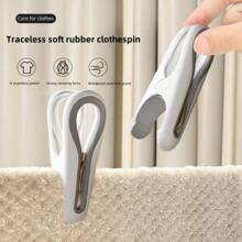 新型防风防损衣夹，多功能固定床上用品和衣服 - 白色 - 查看 1