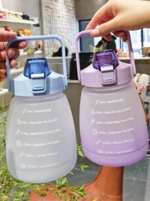 Botella de agua motivacional, vaso motivador estilo humedo 1,3 litros - Morado - Ver 6