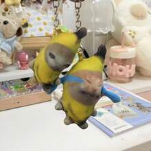 1 件香蕉猫毛绒玩具，哭泣的猫动物娃娃吊坠钥匙扣，按压发出声音 - 彩色 - 查看 8