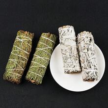 1入組白色鼠尾草雪松芳香白色鼠尾草捆綁加州祛煙木棒,適用於家居淨化、芳香療法、冥想、正能量、助眠、讓您忘卻煩惱和不安情緒 - 彩色 - 查看 3