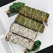 1入組白色鼠尾草雪松芳香白色鼠尾草捆綁加州祛煙木棒,適用於家居淨化、芳香療法、冥想、正能量、助眠、讓您忘卻煩惱和不安情緒 - 彩色 - 查看 2