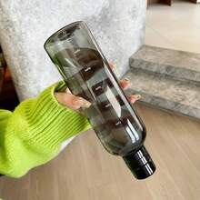 1個500毫升/16.9盎司塑料透明運動水瓶,創意大容量防漏水杯帶時間標記,適用於外出、運動、健身、戶外 - 黑色 - 查看 4