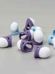 5pcs Mixed-Color Household Needle Pin Tool, Clothes Sewing Pin Cushion With Silicone Finger Caps To Prevent Pricking - Multicolor - View 4