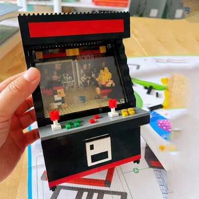 1 set 1060 piezas Modelo de bloques de construcción de videojuego Street Fighter, rompecabezas de micropartículas para desarrollar la habilidad manual, adecuado como regalo de cumpleaños/decoración del hogar para aficionados a los ladrillos (empaquetado en bolsa transparente)