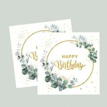 20 件 33 厘米 * 33 厘米桉树图案餐巾，用于生日派对装饰，双层印花餐巾，圣诞节