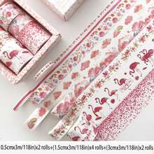 8pcs/Box Combination Set Washi Tape For Decorating Books, Cards, Journals, Scrapbooking, Planner - Pink - View 2
