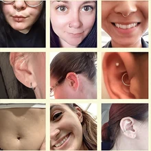 1pc G23 Titanium Hinged Hoop Nose Rings 18G 16G Septum Ring Body Piercing Jewelry Helix Cartilage Rook Earring - Gold - View 4