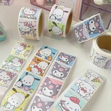 Sanrio 500Pcs/Roll Sticker Kawaii  Hello  Cartoon Kitty Cat Kids Reward Stickers Gift Decoration Decals Toys(Some Parts May Be Random)